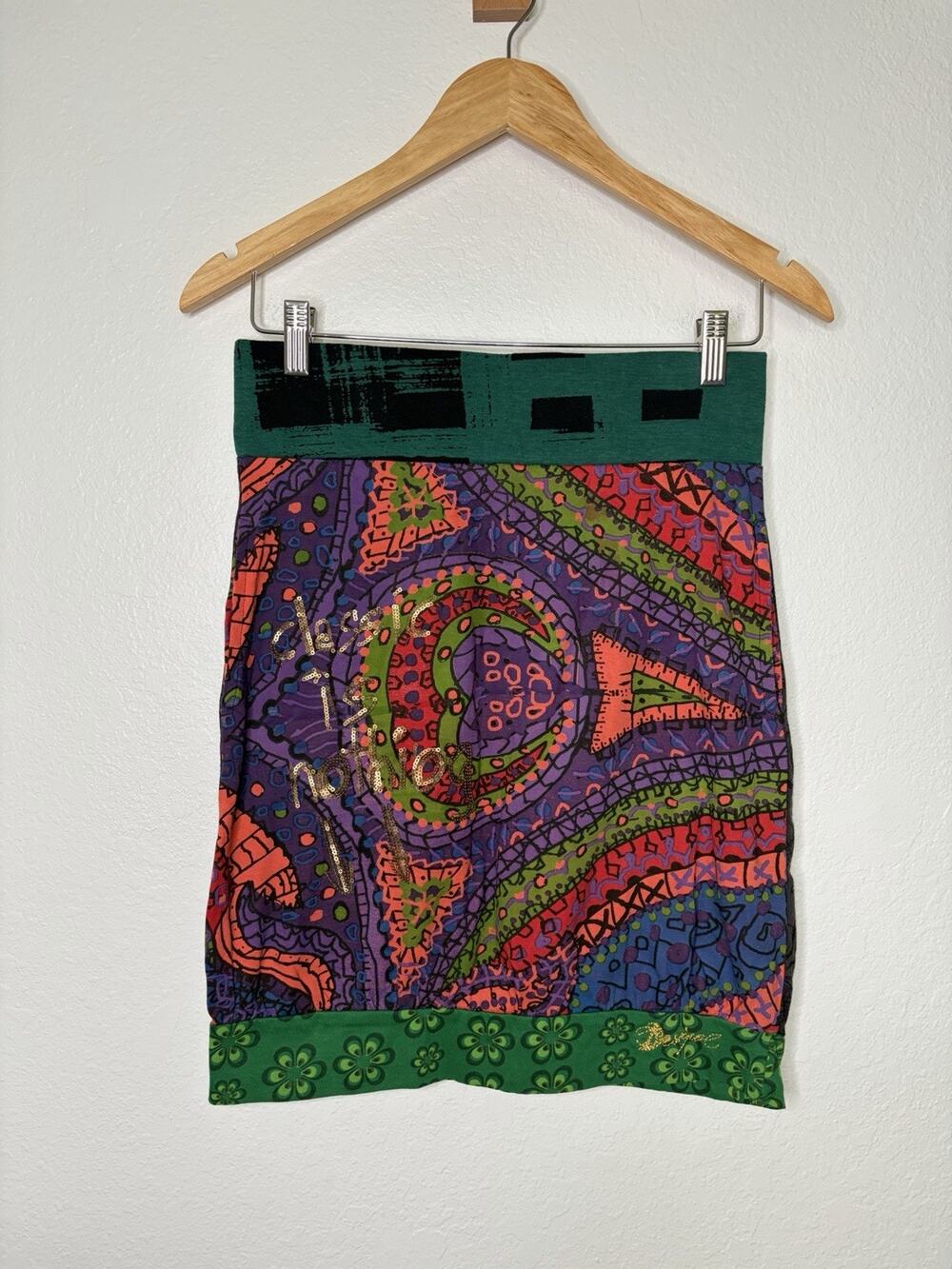 Vintage Desigual Y2K Cotton Mini Skirt Skirt Size XS Whimsigoth Indie Boho
